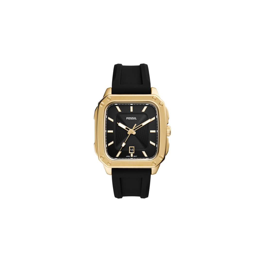 Fossil Inscription Three-Hand Date Black Silicone Watch - Medaid International