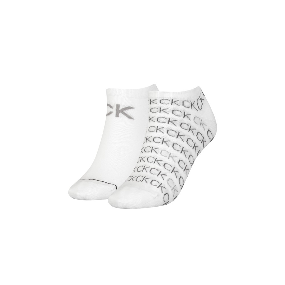 Calvin Klein 2 Pack Sneaker All Over Logo White Socks - Medaid International