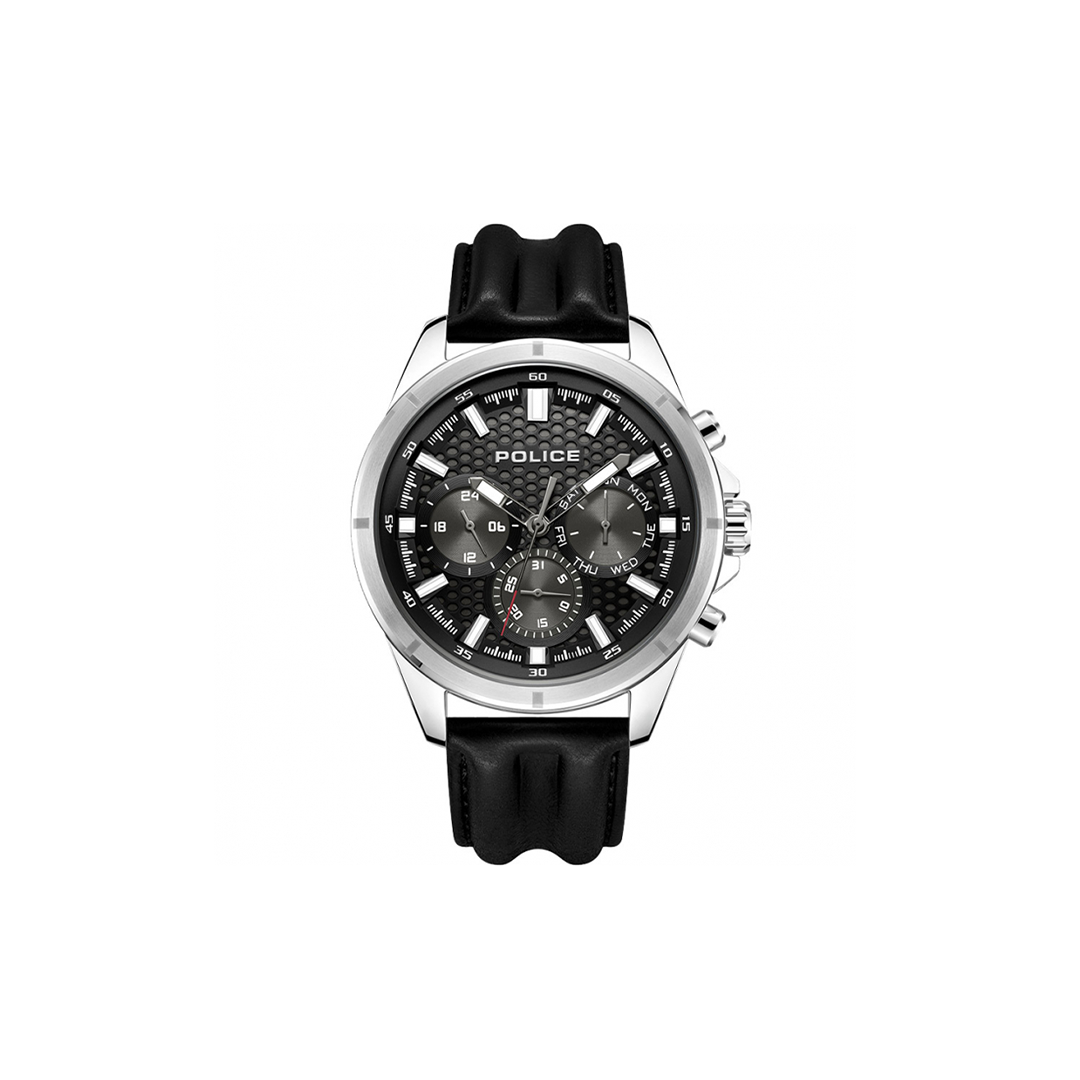 Police Malawi Stainless Steel Leather Watch PEWJF2204101 - Medaid International