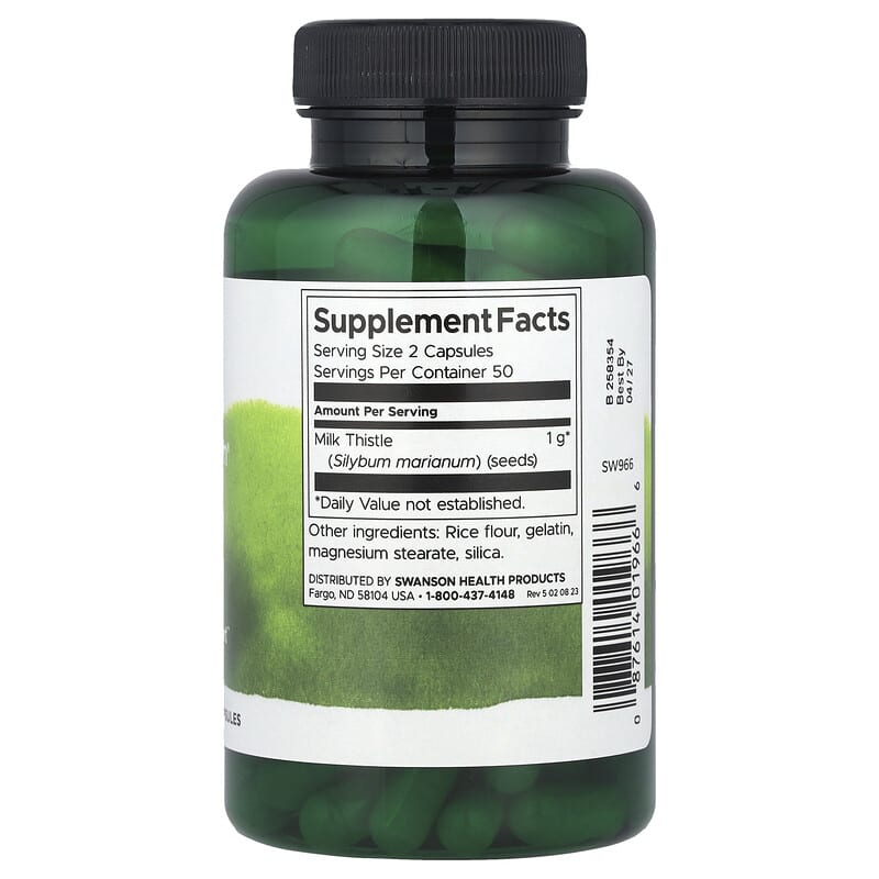 Swanson, Milk Thistle, 1,000 mg, 100 Capsules - Medaid International