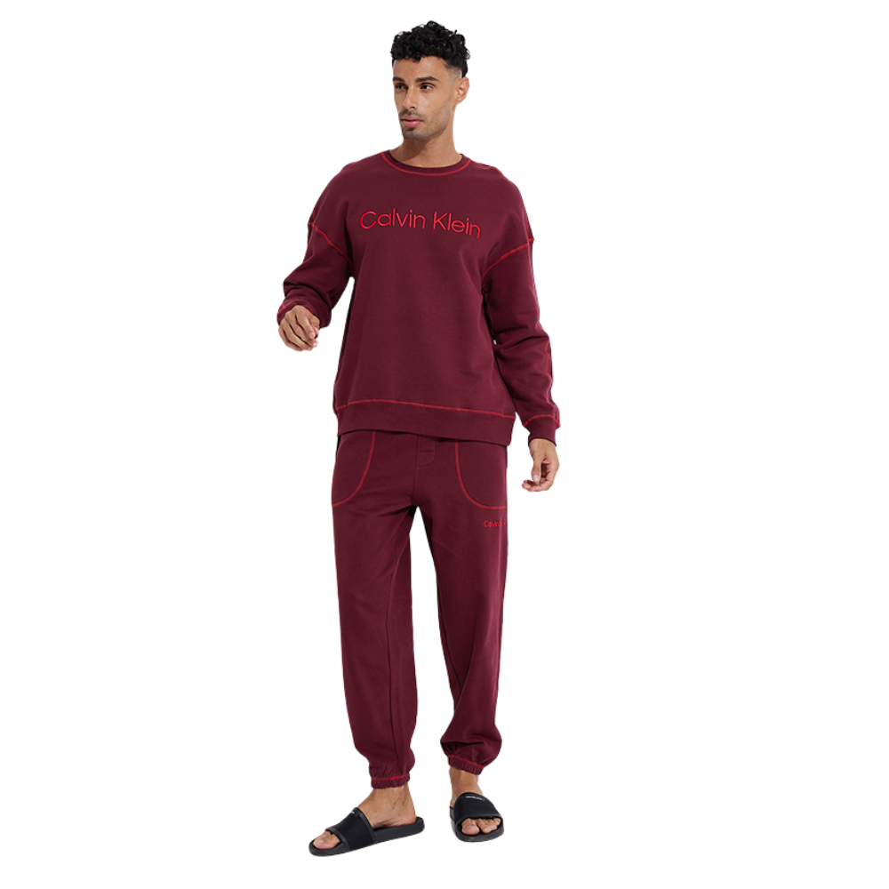 Calvin Klein Loungewear Set Long Sleeve Burgundy Sweatshirt - Medaid International