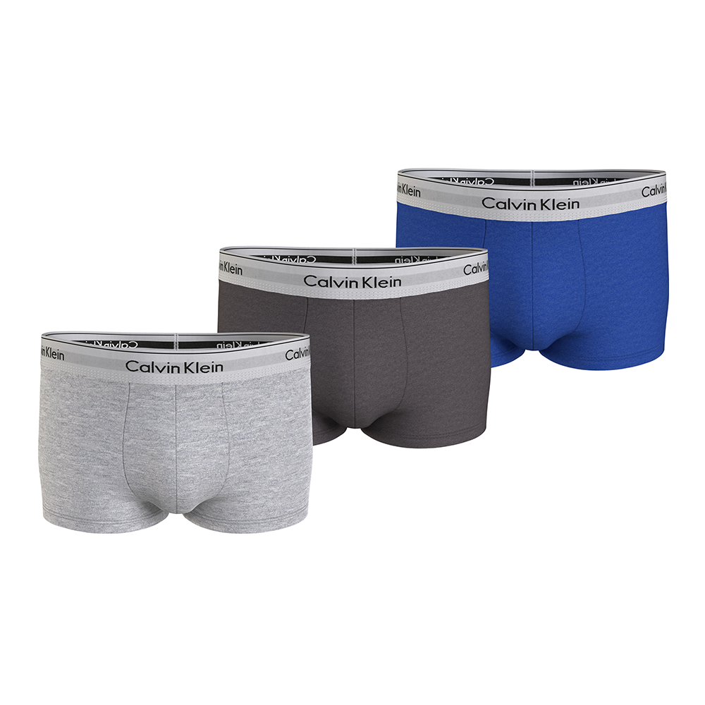 Calvin Kelin Modern Cotton 3-Pack Low Rise Trunk Grey/Blue/Heather - Medaid International