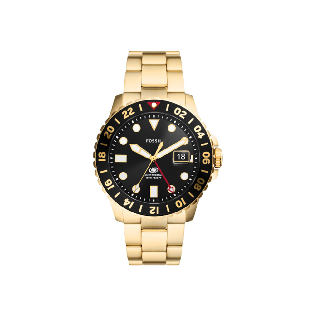 Fossil Blue GMT Gold-Tone Stainless Steel Watch - Medaid International