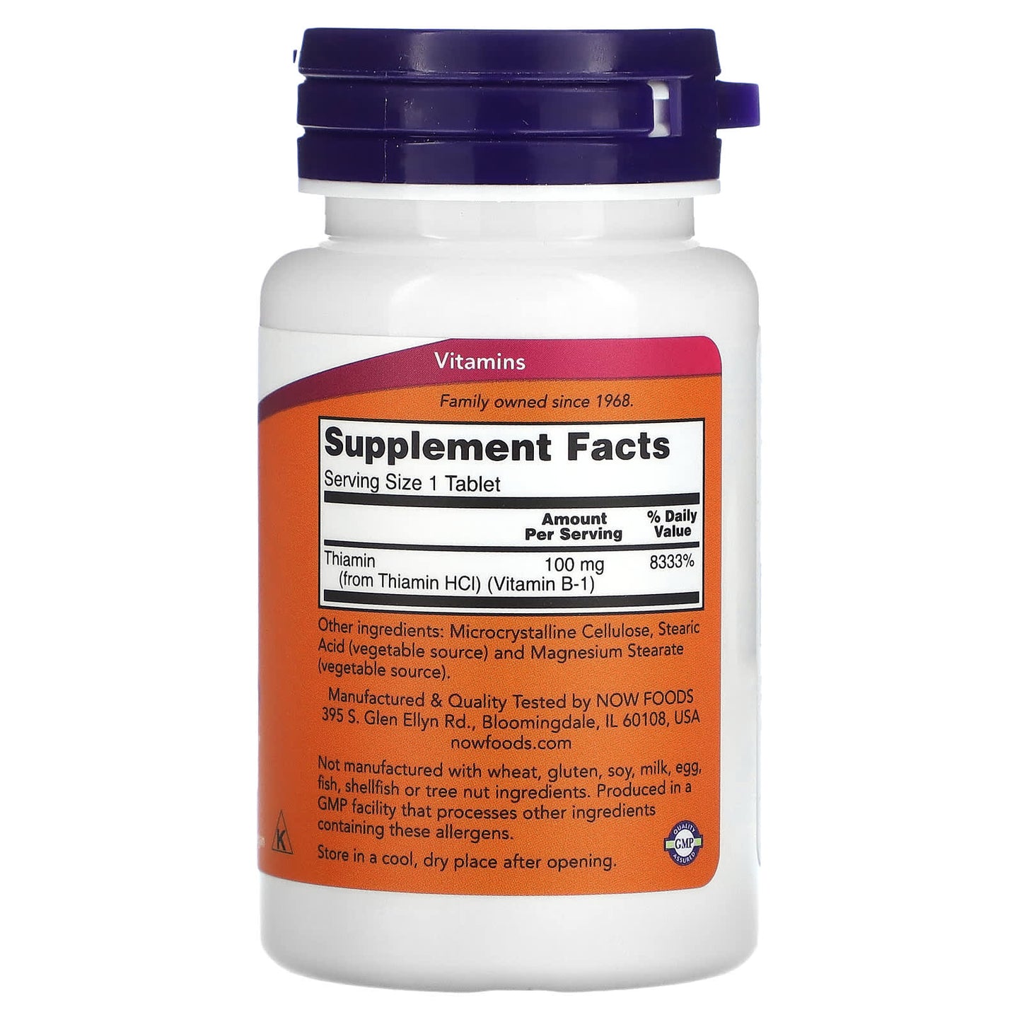 NOW Foods, B-1, 100 mg, 100 Tablets - Medaid International