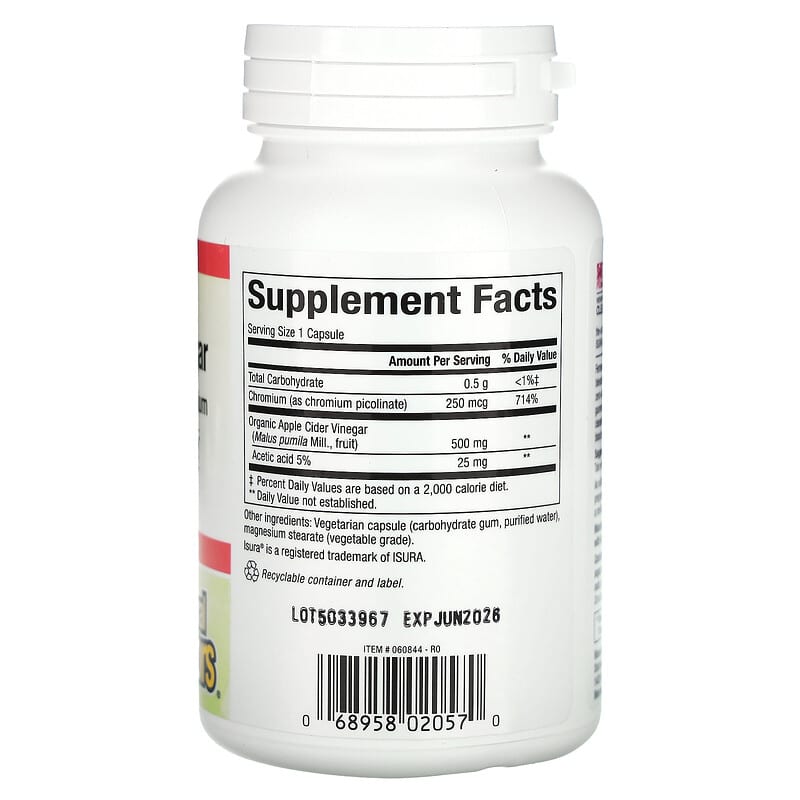 Natural Factors, Fermented Apple Cider Vinegar, 500 mg, 90 Vegetarian Capsules - Medaid