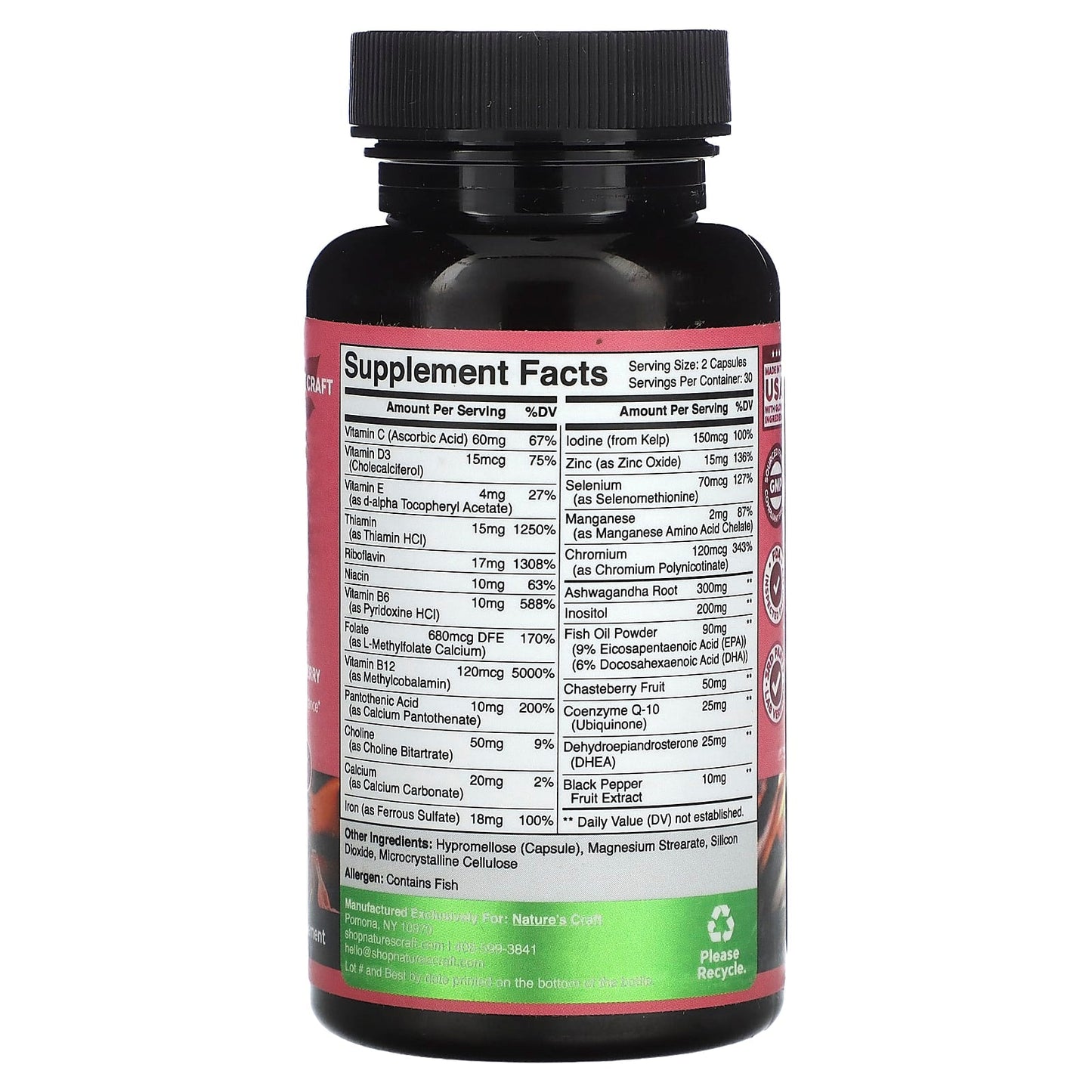 Nature's Craft, Women's Wellness, Fertility Booster with Folate, CoQ10, & Chasteberry, 60 Capsules - Medaid International