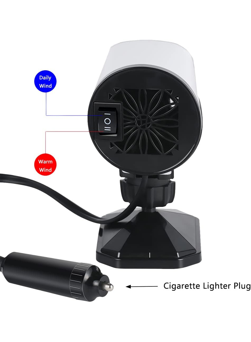 12V 150W Universal Portable Electronic Car Heater Fan 360° Rotatable Car Windshield Defogger - Medaid International