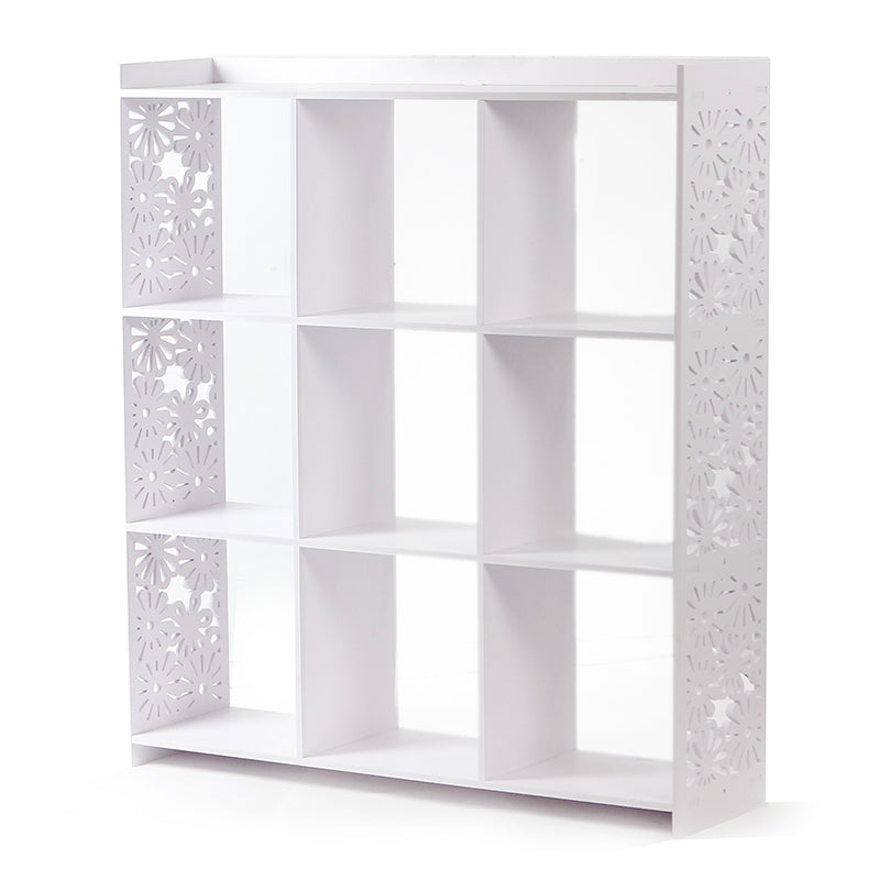 85 CM Freestanding Waterproof Storage Racks Bookcase Display Shelves Organizer Cabinet for Living Room Bedroom Office White - Medaid