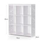 85 CM Freestanding Waterproof Storage Racks Bookcase Display Shelves Organizer Cabinet for Living Room Bedroom Office White - Medaid