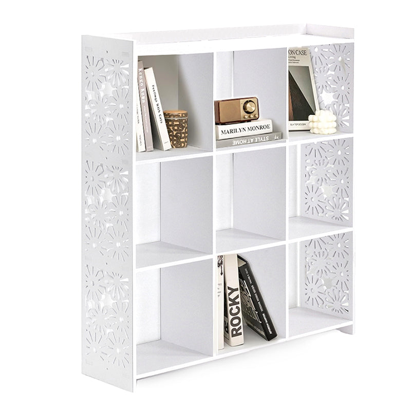 85 CM Freestanding Waterproof Storage Racks Bookcase Display Shelves Organizer Cabinet for Living Room Bedroom Office White - Medaid