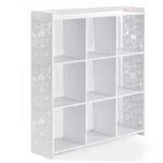85 CM Freestanding Waterproof Storage Racks Bookcase Display Shelves Organizer Cabinet for Living Room Bedroom Office White - Medaid