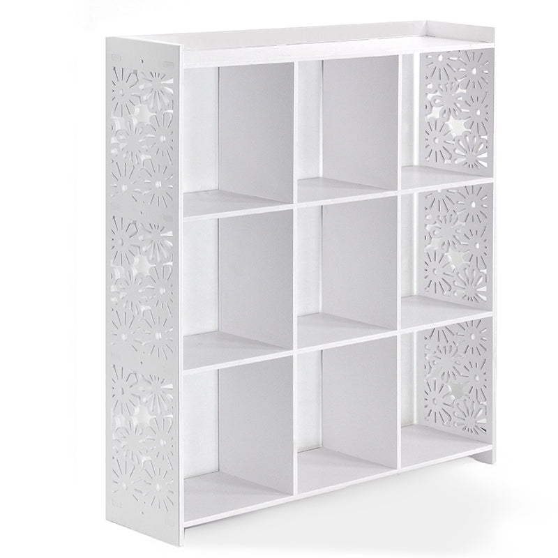 85 CM Freestanding Waterproof Storage Racks Bookcase Display Shelves Organizer Cabinet for Living Room Bedroom Office White - Medaid