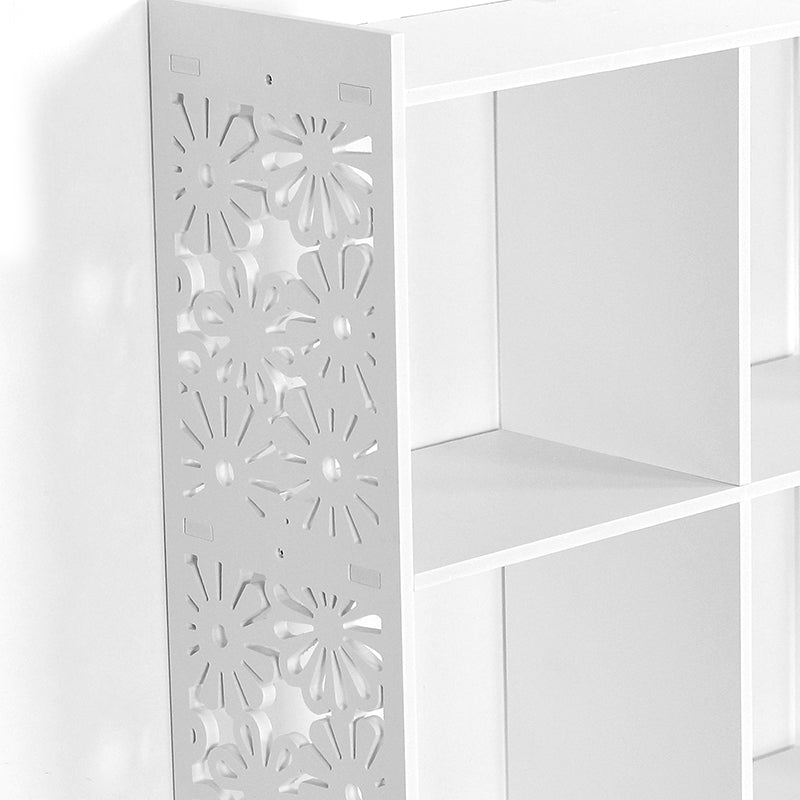 85 CM Freestanding Waterproof Storage Racks Bookcase Display Shelves Organizer Cabinet for Living Room Bedroom Office White - Medaid