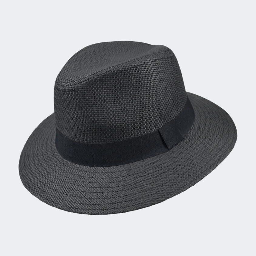 Stamion Fedora With Ribbon Μen Men Beach Hat Black - Medaid International