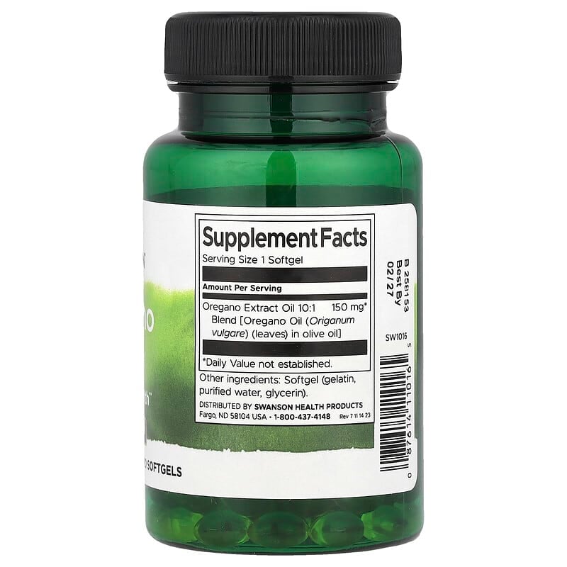 Swanson, Oregano Oil, 150 mg, 120 Softgels - Medaid International