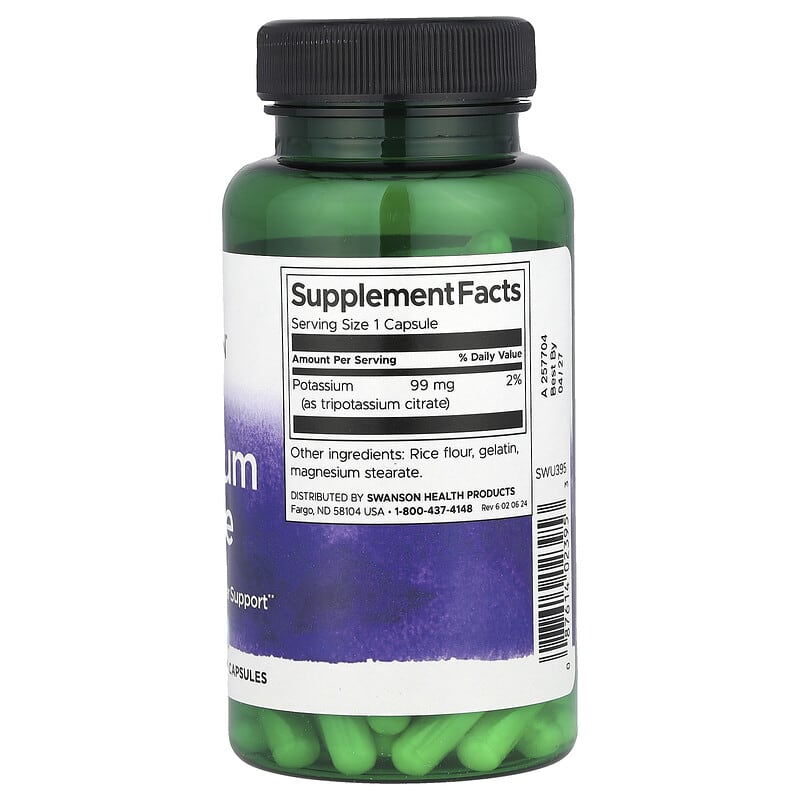 Swanson, Potassium Citrate, 99 mg, 120 Capsules - Medaid International