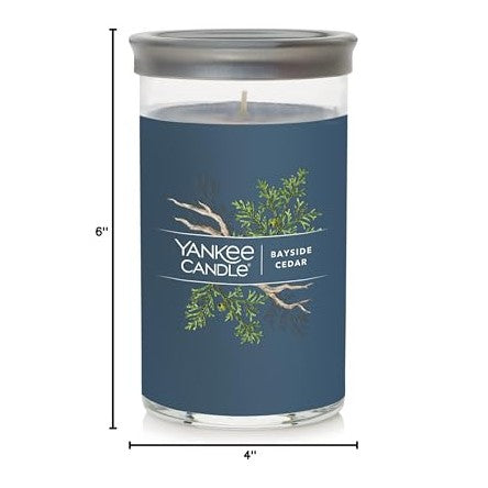Yankee Candle Medium Pillar Scented Candle with up to 115 Hour Burn Time, Premium Plant Wax Blend for Consistent Burn, 14.25 oz Pillar Candle with Room Filling Fragrance, Bayside Cedar - Medaid International