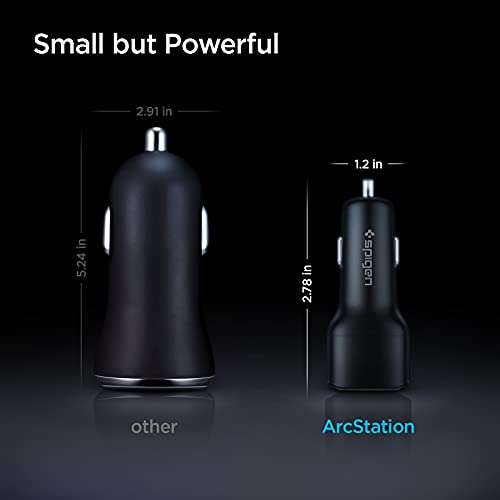 Spigen - 65W Dual USB C Car Charger, Fast Charging PD 3.0 for iPhone & MacBook