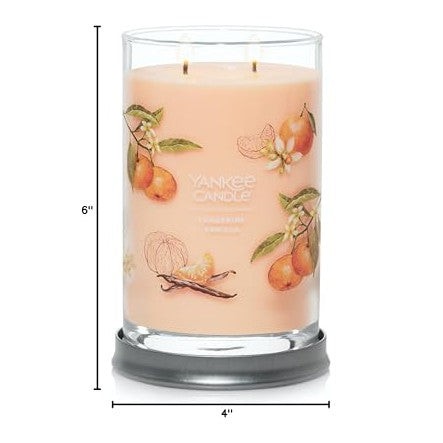 Yankee Candle Large Tumbler Scented Candle with up to 80 Hour Burn Time, Premium Plant Wax Blend for Consistent Burn, 20 oz Tumbler Candle with Room Filling Fragrance, Tangerine & Vanilla - Medaid International