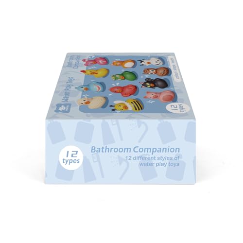 12PCS Rubber Ducks,Toddler Bath Toys,No Hole Bathtub Toys,Baby Pool Toys for 18 Months and Older - Medaid International