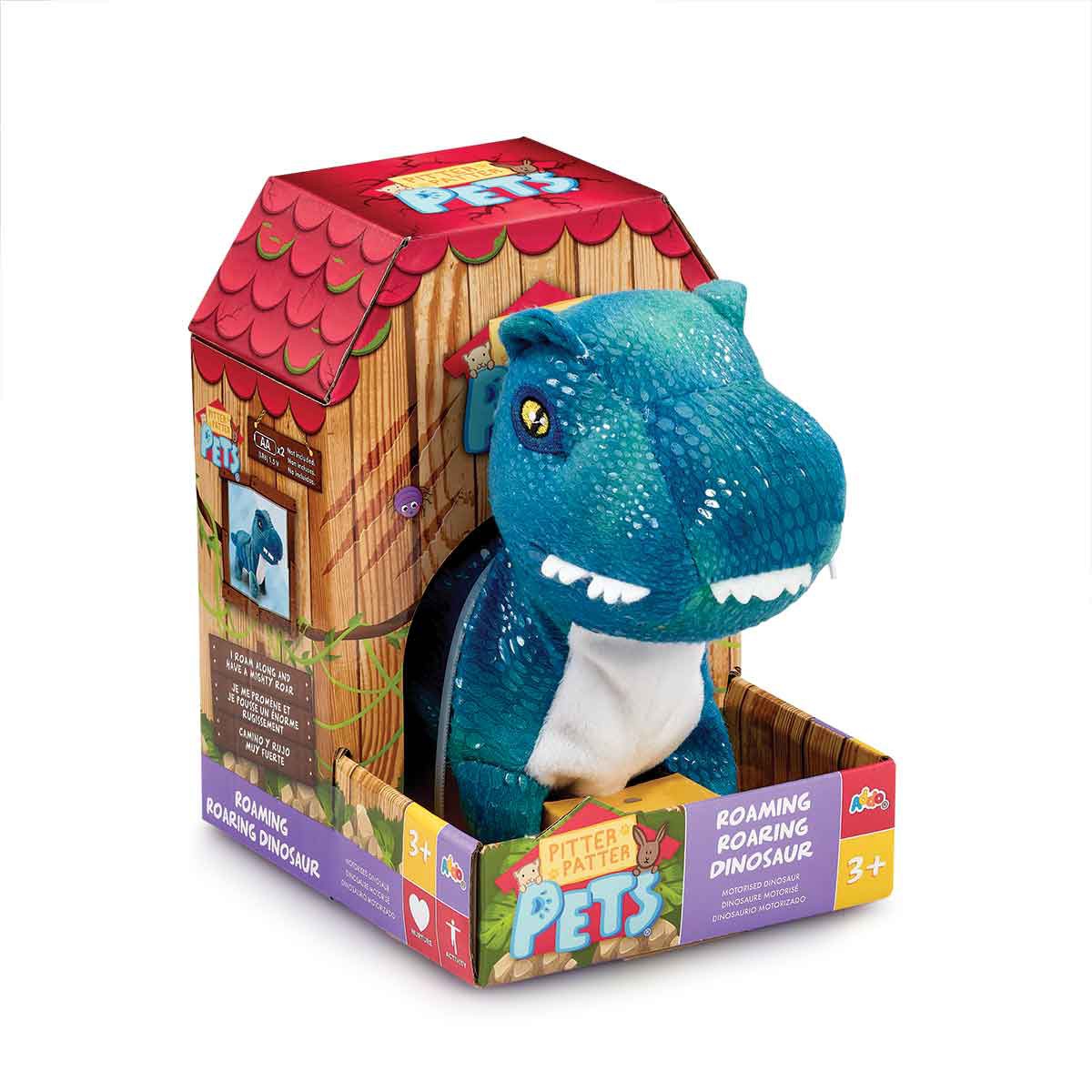 Pitter Patter Pets Roaming Roaring Dinosaur - Blue Raptor Electronic Pet - Medaid International