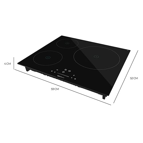 Cecotec - 3 Zone Induction Hob with 7200W Power, 9 Levels & Child Lock