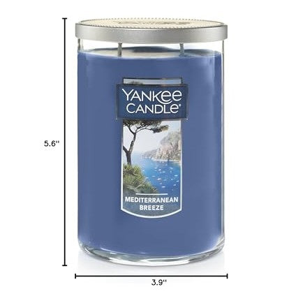 Yankee Candle Mediterranean Breeze Scented, Classic 22oz Large Tumbler 2-Wick Candle, Over 75 Hours of Burn Time - Medaid International