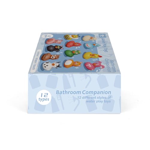 12PCS Rubber Ducks,Toddler Bath Toys,No Hole Bathtub Toys,Baby Pool Toys for 18 Months and Older - Medaid International
