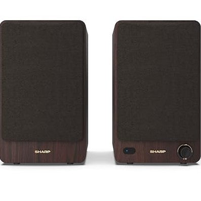 Sharp - 60W RMS Active Bookshelf Speakers with Bluetooth, USB & Optical Inputs