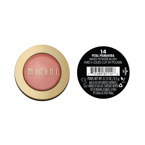 Milani Baked Blush, Powder Blush for Cheeks, Cruelty Free Makeup - Shape, Contour & Highlight Face for a Shimmery or Matte Finish -Petal Primavera - Medaid International