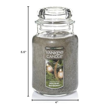 Yankee Candle Bayberry Scented, Classic 22oz Large Jar Single Wick Candle, Over 110 Hours of Burn Time | Holiday Gifts for All - Medaid International