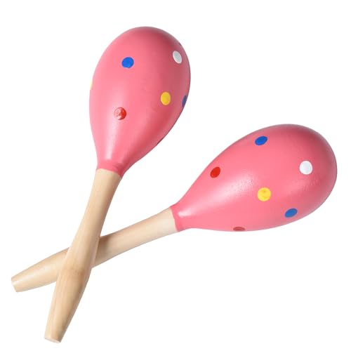 TDOCK Maracas for Adults Kids Babies, Wooden Maracas Shaker Musical Instrument, Pink - Medaid International