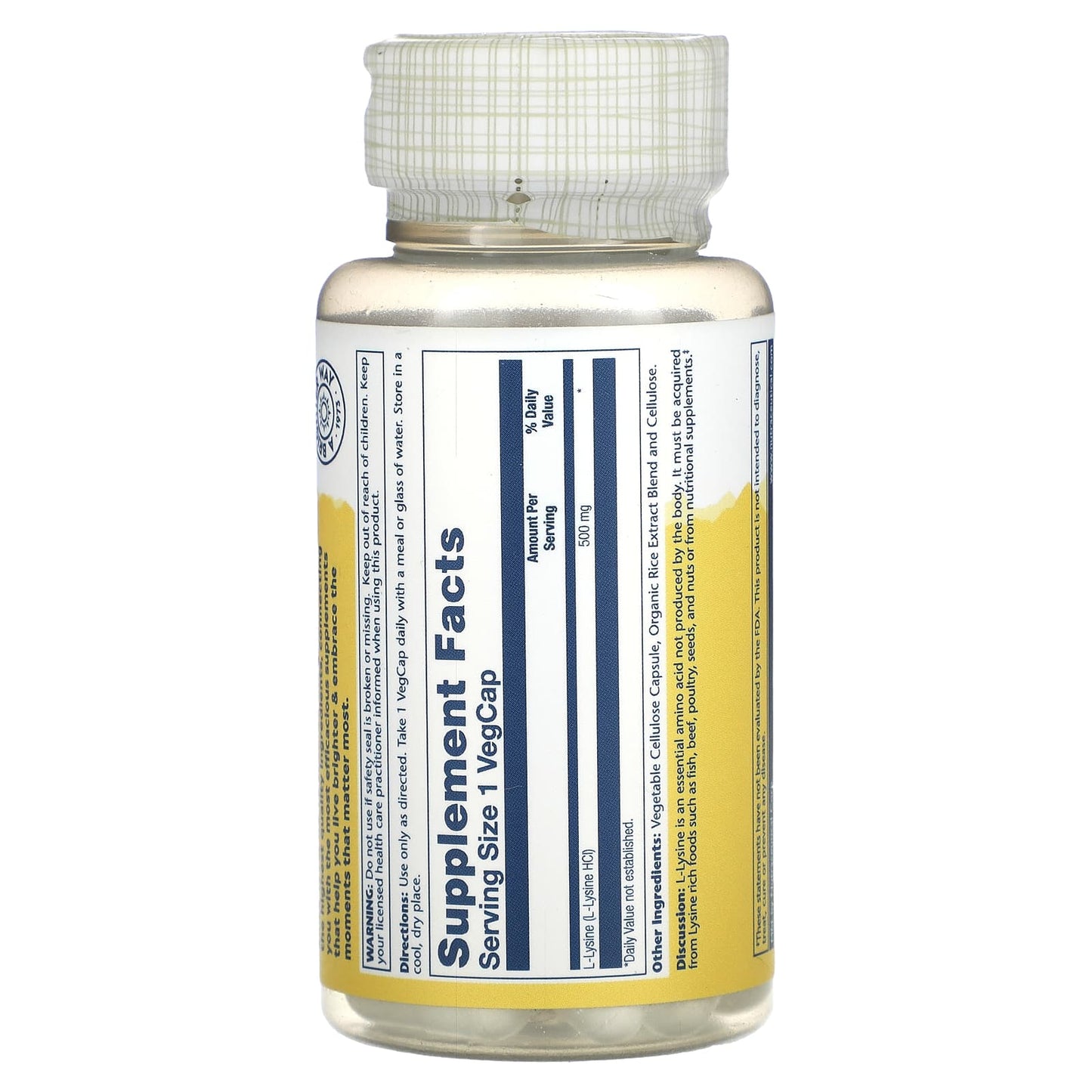 Solaray, L-Lysine, 500 mg, 60 VegCaps - Medaid International