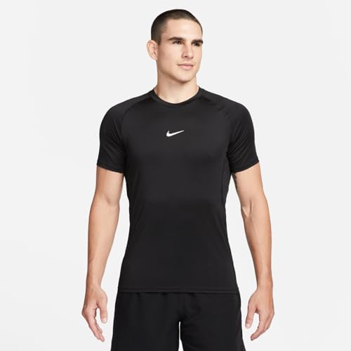 Nike Men's Pro Dri-Fit Slim Short Sleeve Top, Black/White - Medaid International
