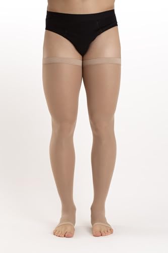 Relaxsan Antiembolism M0370A (2 Pairs - Skin, L) Open-toe anti-embolism hold up stockings - 18 mmHg, 100% Made in Italy - Medaid International