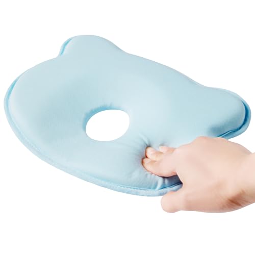 TinyTotsJoy - Memory Foam Baby Pillow, Portable Cartoon Bear, Ergonomic Design, Breathable Bedding for Infants