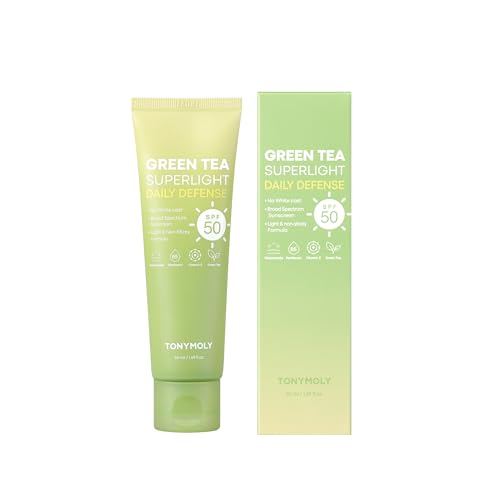 TONYMOLY Green Tea Korean Sunscreen SPF 50 – Non-Greasy Broad Spectrum Face Sunscreen with Niacinamide, Panthenol & Hyaluronic Acid, Travel Size 50ml - Medaid International