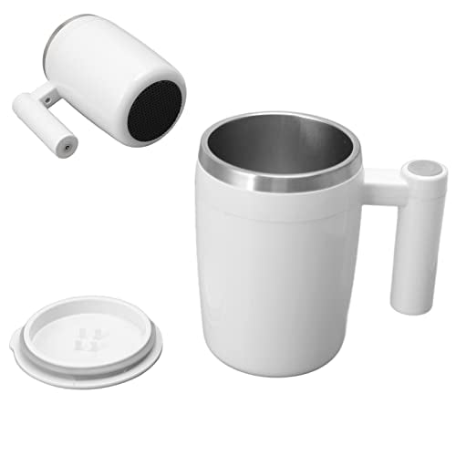 Topincn - 380ml Automatic Magnetic Stirring Mug, USB Rechargeable, Stainless Steel