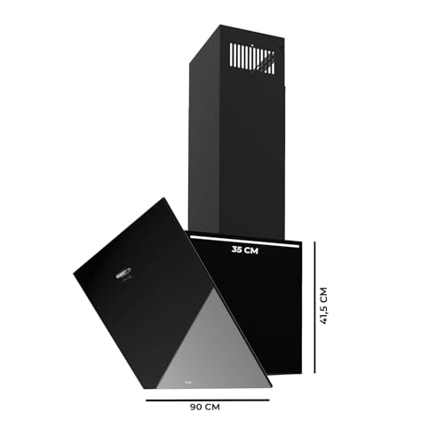 Cecotec - 90cm Bolero Flux DM 906500 Glass Black, 165W, 650m³/h, 3 Power Levels