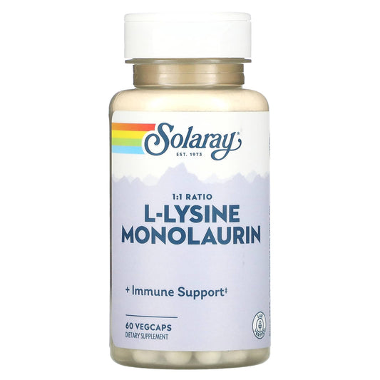 Solaray, L-Lysine Monolaurin 1:1 Ratio, 60 VegCaps - Medaid International