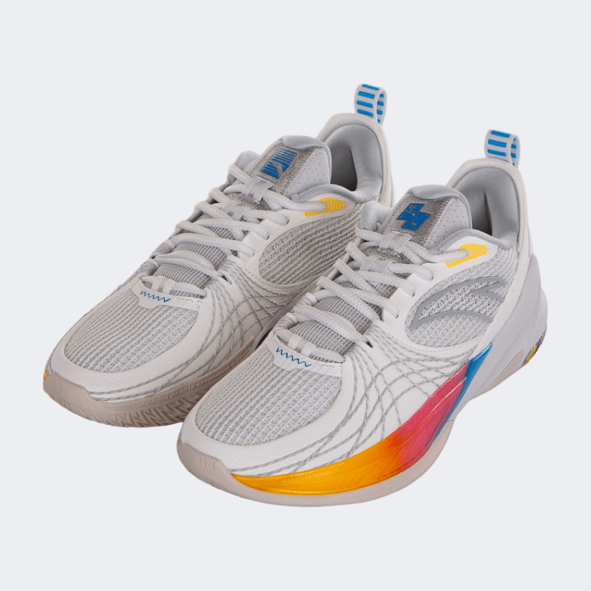 Anta Speed 6 Men Basketball Shoes White/Grey/Silver - Medaid International