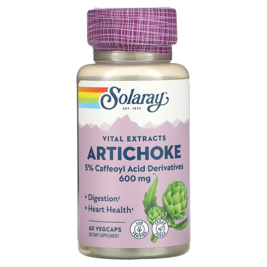 Solaray, Artichoke, 600 mg, 60 Vegcaps (300 mg per Capsule) - Medaid International