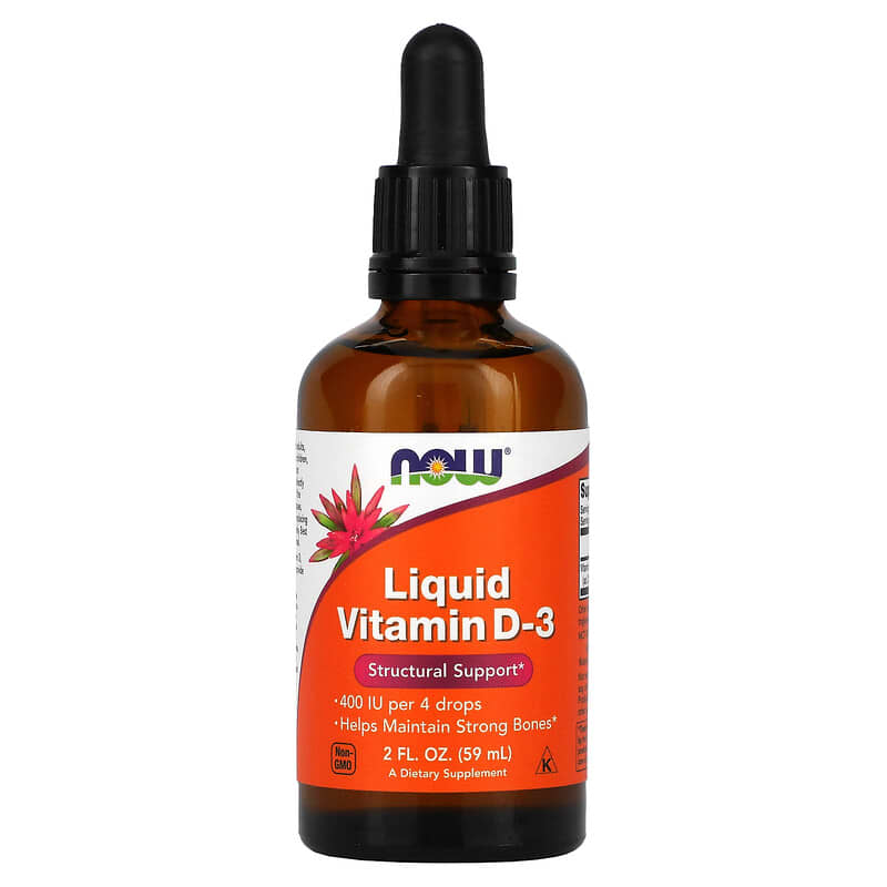 NOW Foods, Liquid Vitamin D-3, 400 IU, 2 fl oz (59 ml) - Medaid