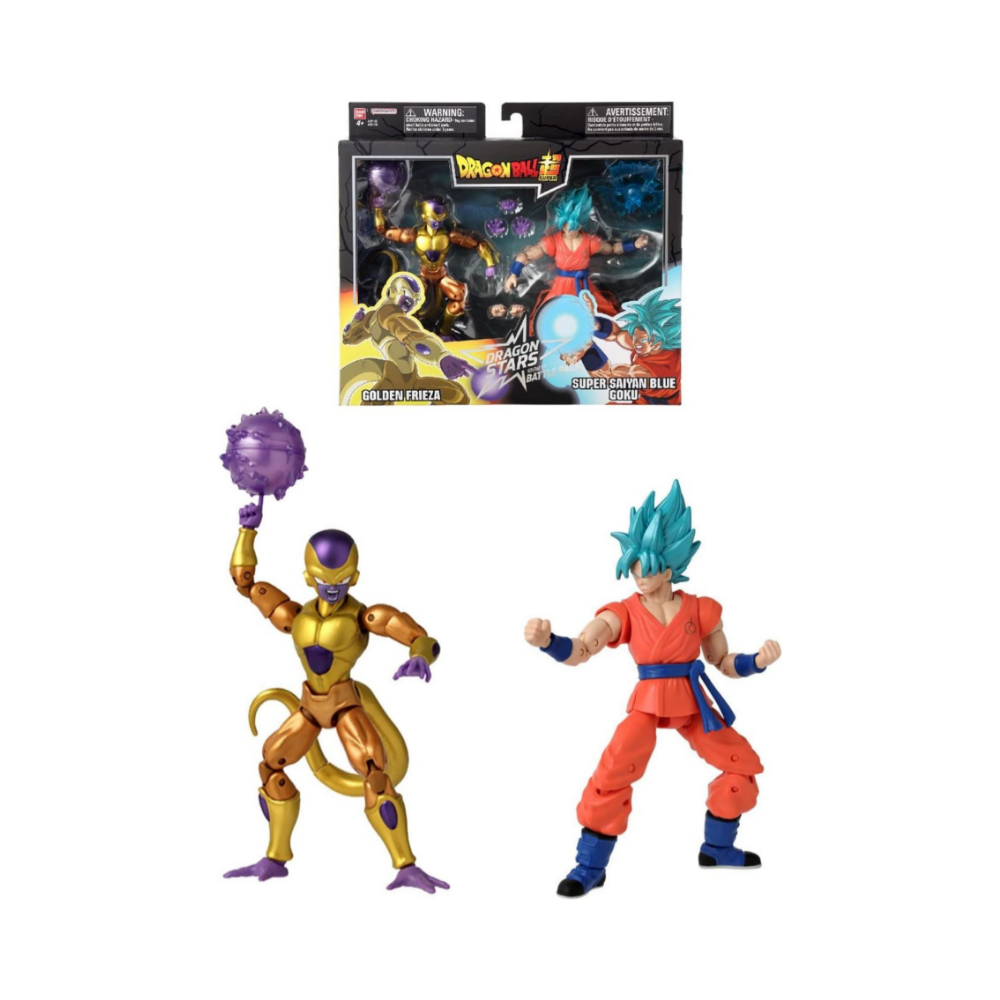 Dragon Ball Super: Dragon Stars - Golden Frieza Vs Super Saiyan Blue Goku Action Figure Battle Pack - Medaid International