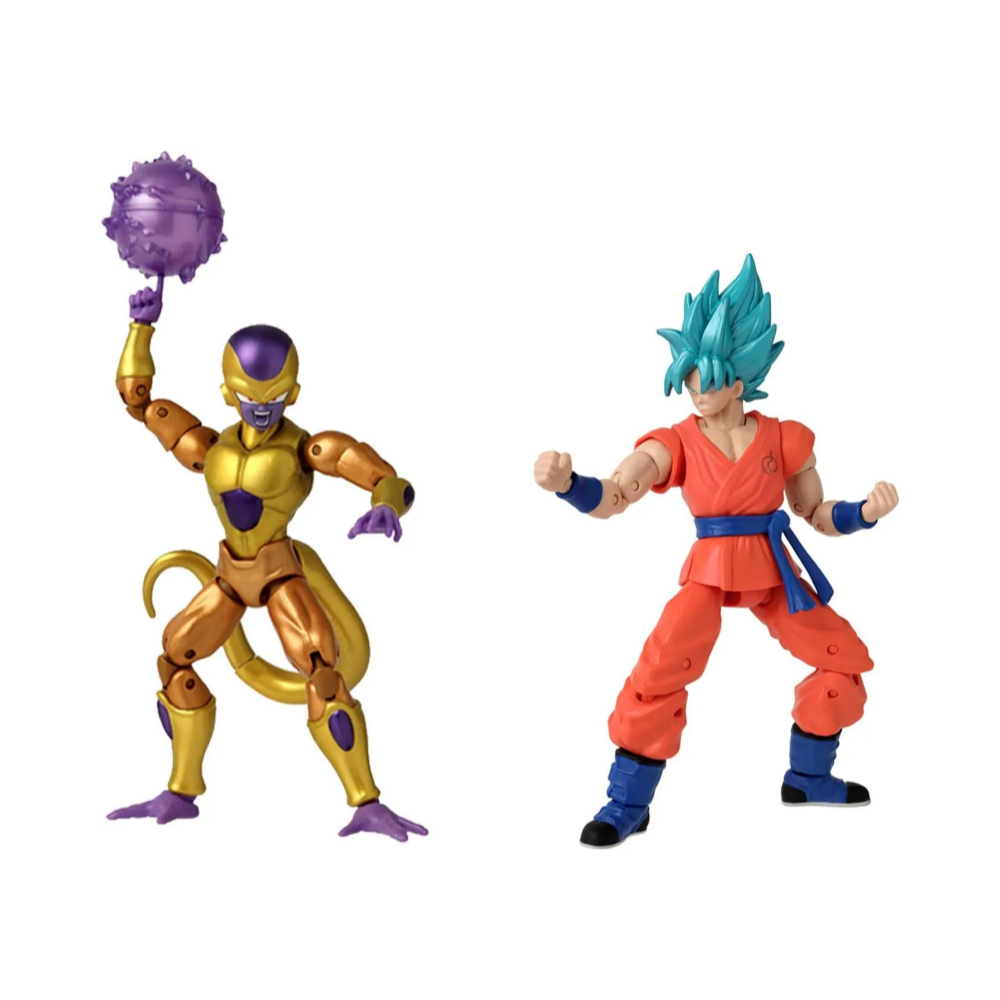 Dragon Ball Super: Dragon Stars - Golden Frieza Vs Super Saiyan Blue Goku Action Figure Battle Pack - Medaid International