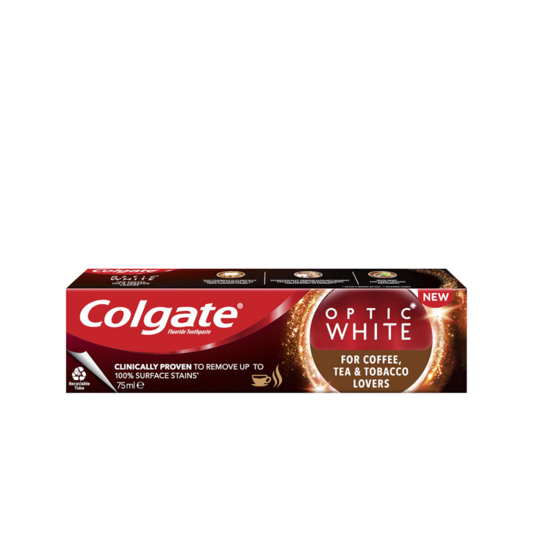 Colgate Optic White For Coffee, Tea & Tobacco Users 75ml - Medaid International