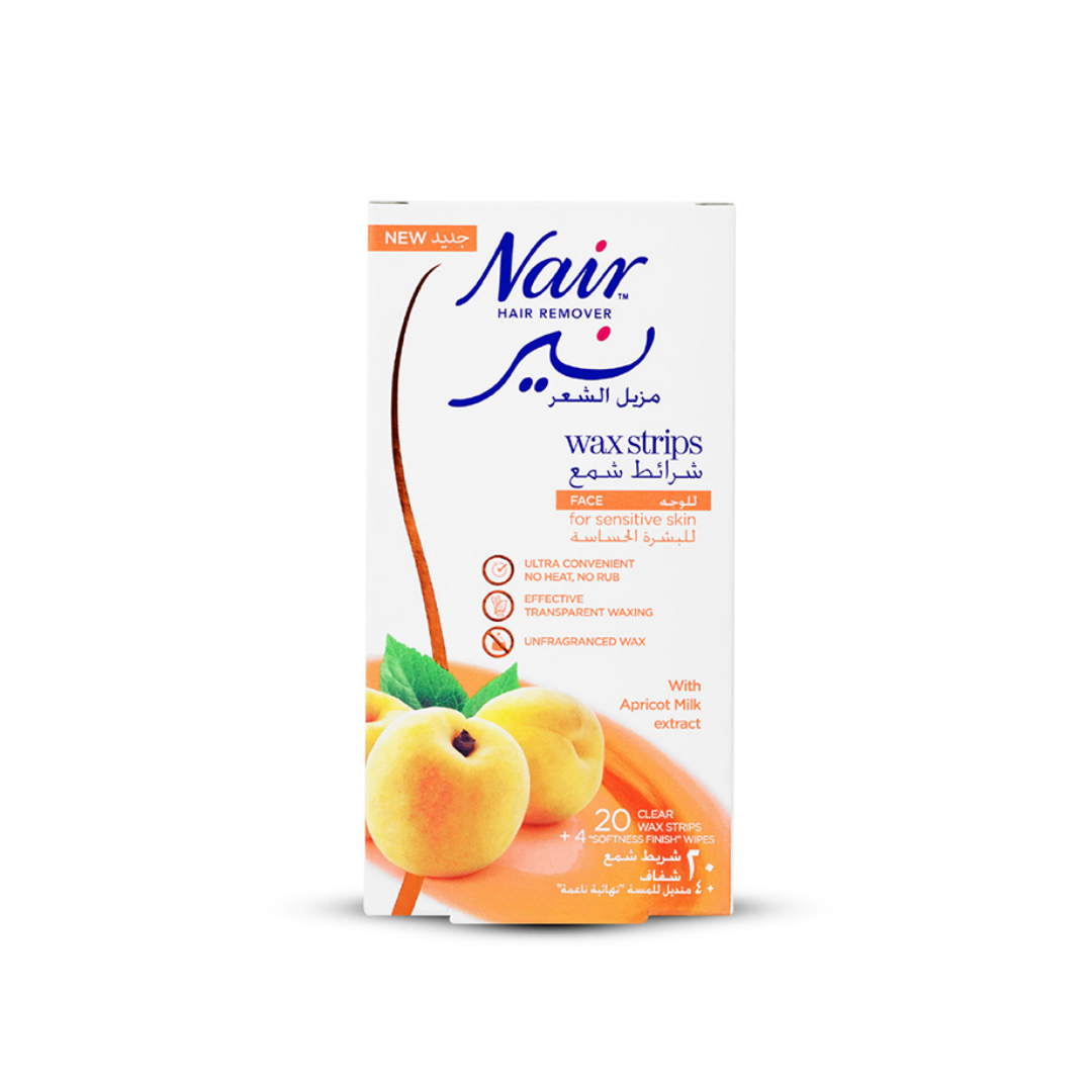 Nair Face Wax Strips Apricot 20S - Medaid