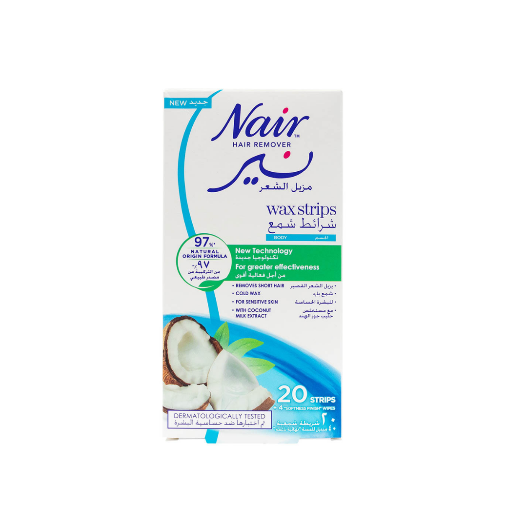 Nair Body Wax Strips Coconut 20S - Medaid