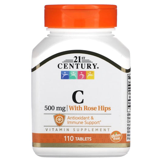 21st Century, Vitamin C with Rose Hips, 500 mg, 110 Tablets - Medaid International