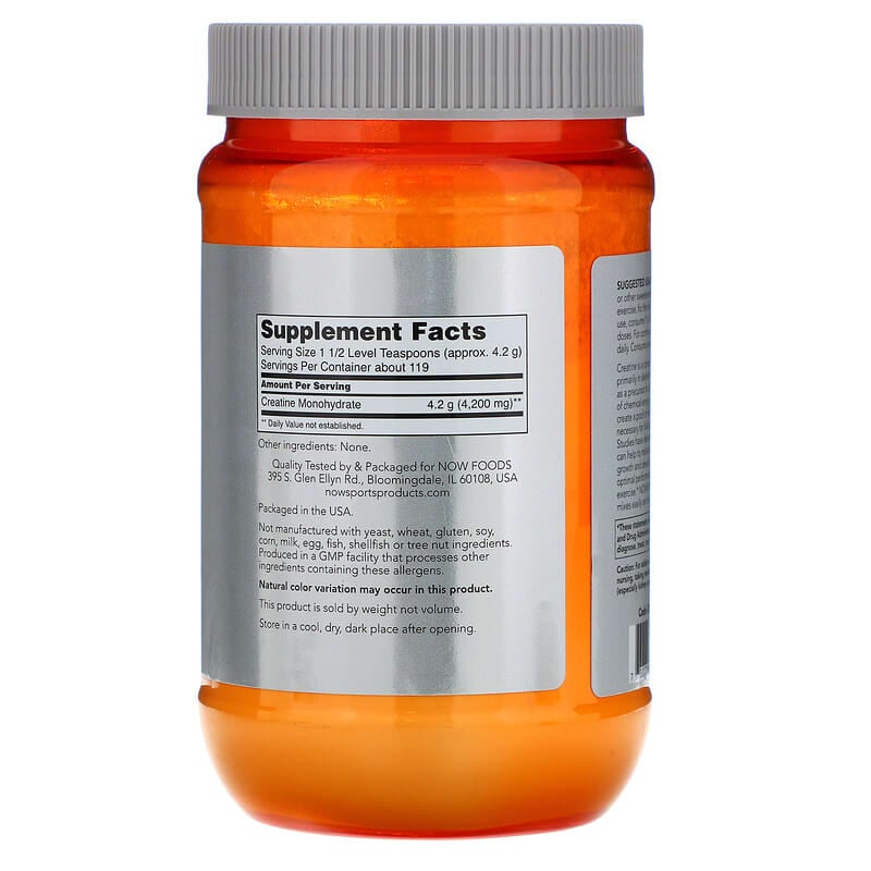NOW Foods, Sports, Micronized Creatine Monohydrate, 500 g - Medaid International